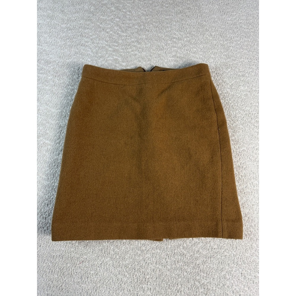 J Crew Mercantile Skirt Womens 0 Petite Brown Wool Blend Classic‎ Career Work